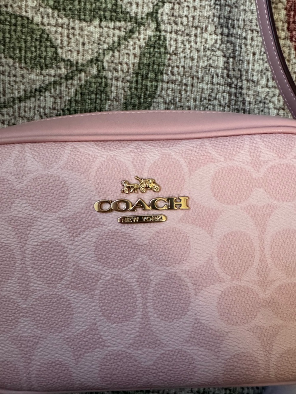Coach Pink Pebble Leather Signature Crossbody Bag - Mini Jamie Camera Bag - Picture 3 of 8
